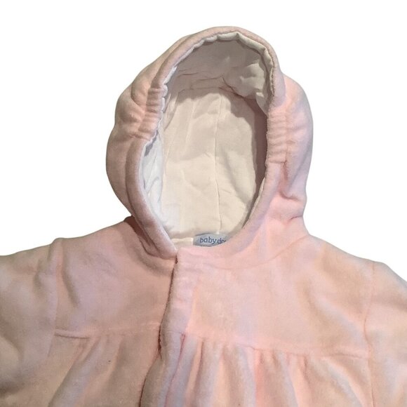 Baby Dove Infant Hooded Pink Bunting Suit With Bunny Embroidery Size 0-12 Months - Picture 10 of 16